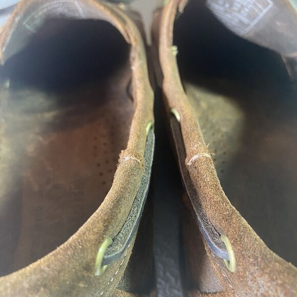 SEBAGO Docksides Portland Nubuck Distressed Dark Brown Boat Shoes Mens 11 - Picture 10 of 12
